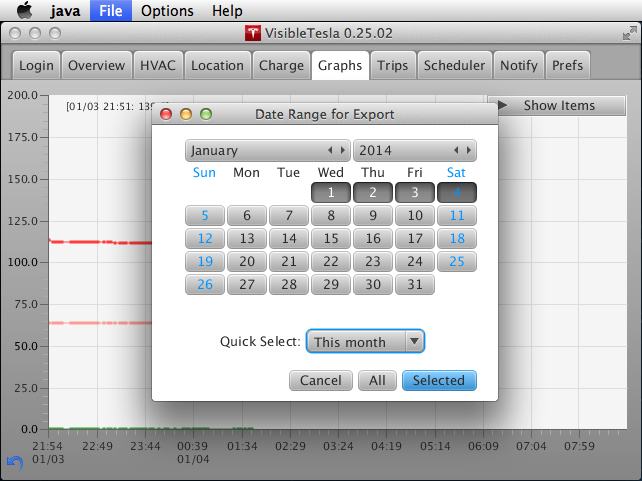 Export Date Range